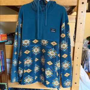 Massive Outdoor Abstract Print Fleece Hoodie Pullover size men’s XXL